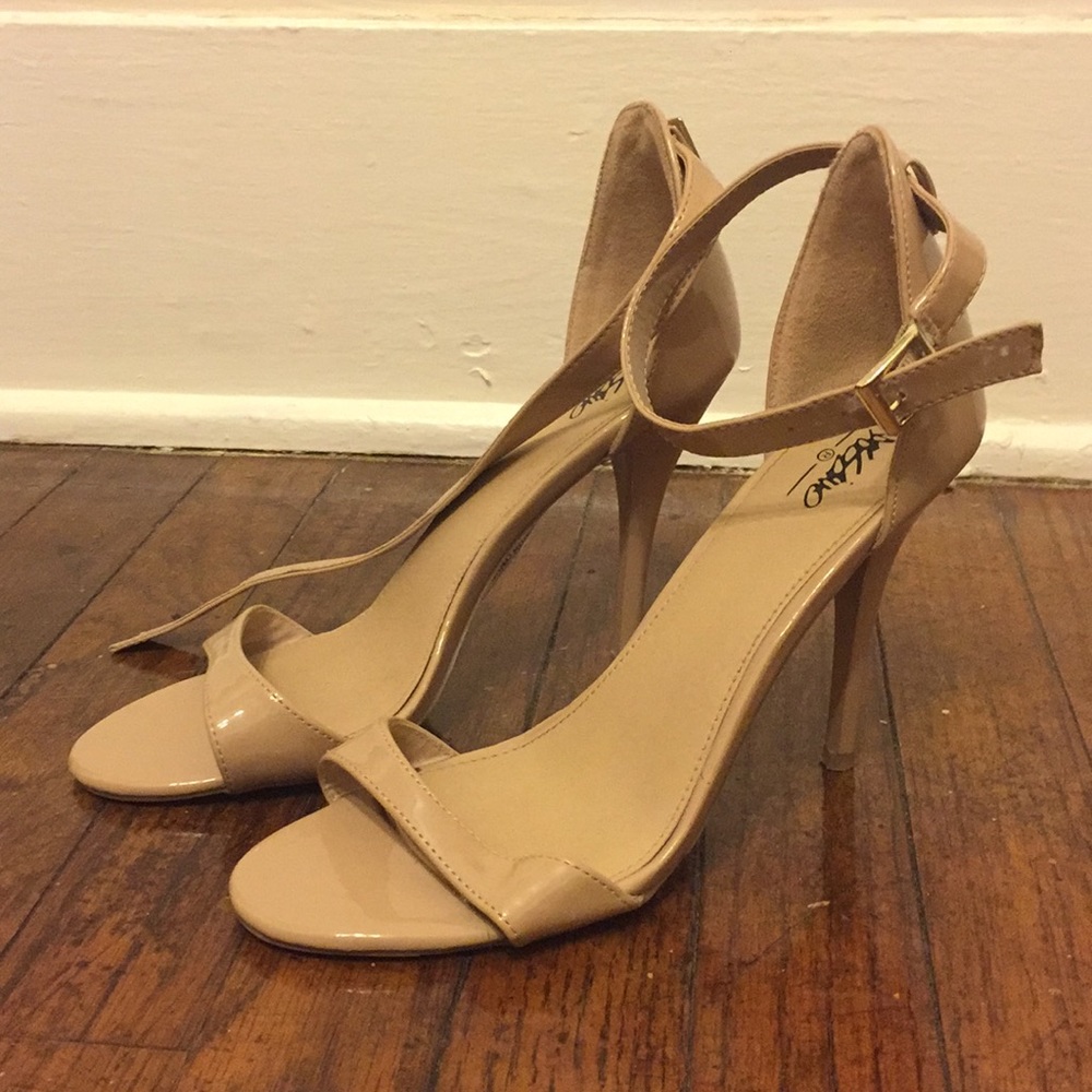 Nude strap heels